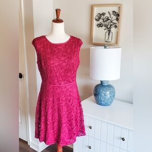 Magenta Lace Dress